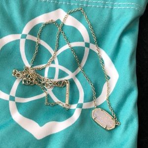 Kendra Scott iridescent Drusy necklace in gold